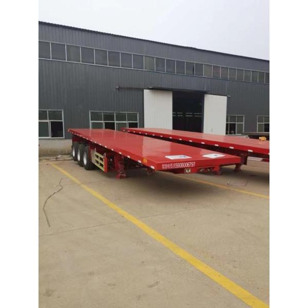 Quality New Tri-Axle  40 Tons  Foot Container Chassis Flatbed Semi Trucks Trailer for sale