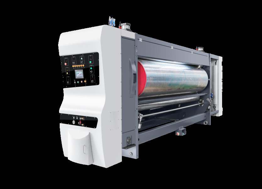 Grey Steel High Speed Flexo Printing Cardboard Box Die Cutting Machine Customized For Different Requirement