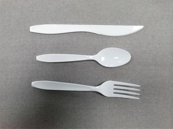Heavyweight Disposable Plastic Flatware,Ps Cutlery Sets ,7 Inch White Knife,Fork
