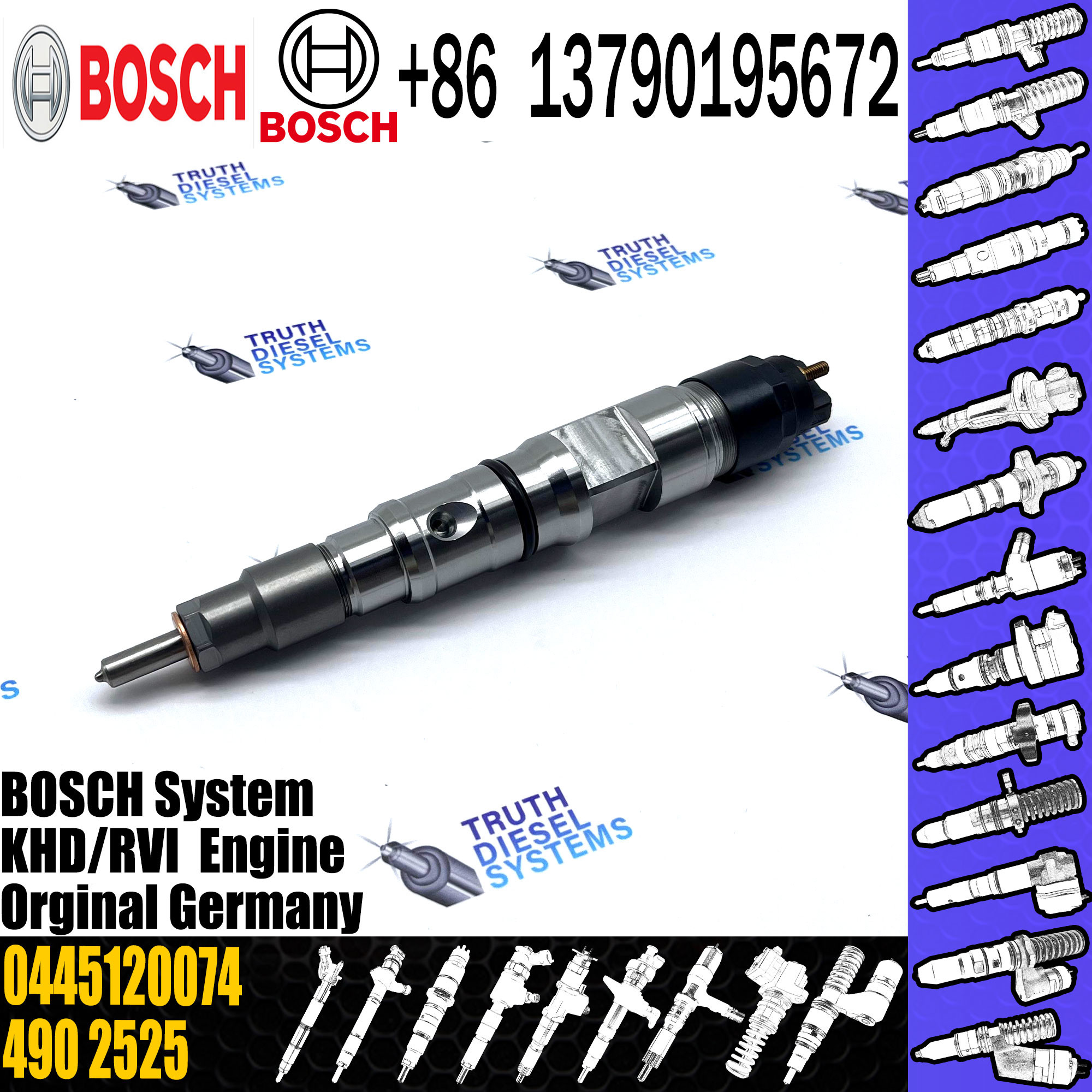 High Quality New Diesel Fuel Injector 04902525 0445120074 For VOL/Deutz