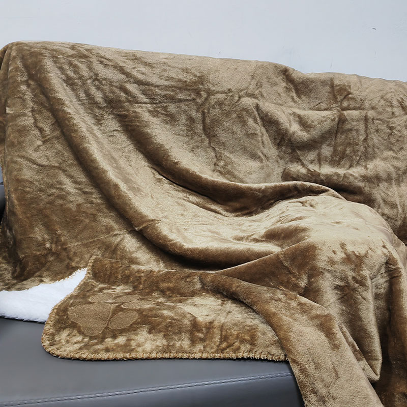 Popular Knit 100% Polyester French Fleece Sherpa Pet Blanket for Sofa Cat Kennel