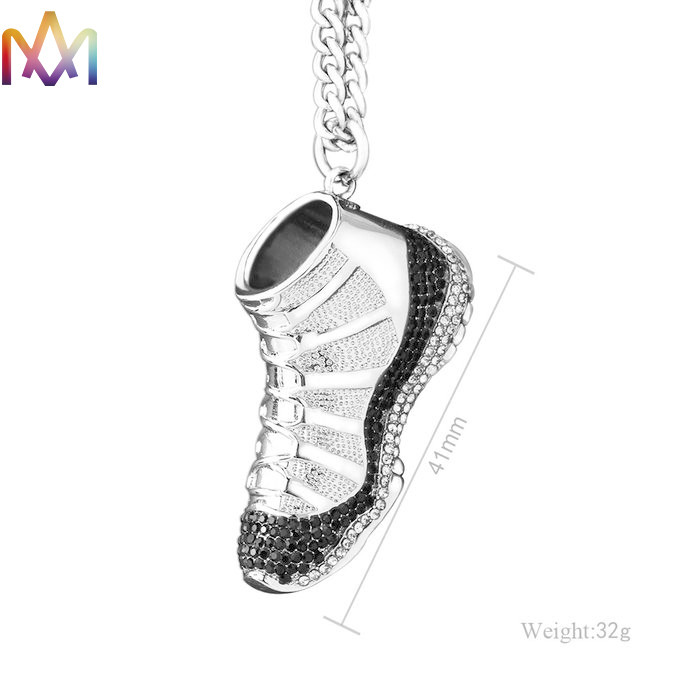 Eco Friendly 32g Hip Hop Shoe Mens Engraved Necklace