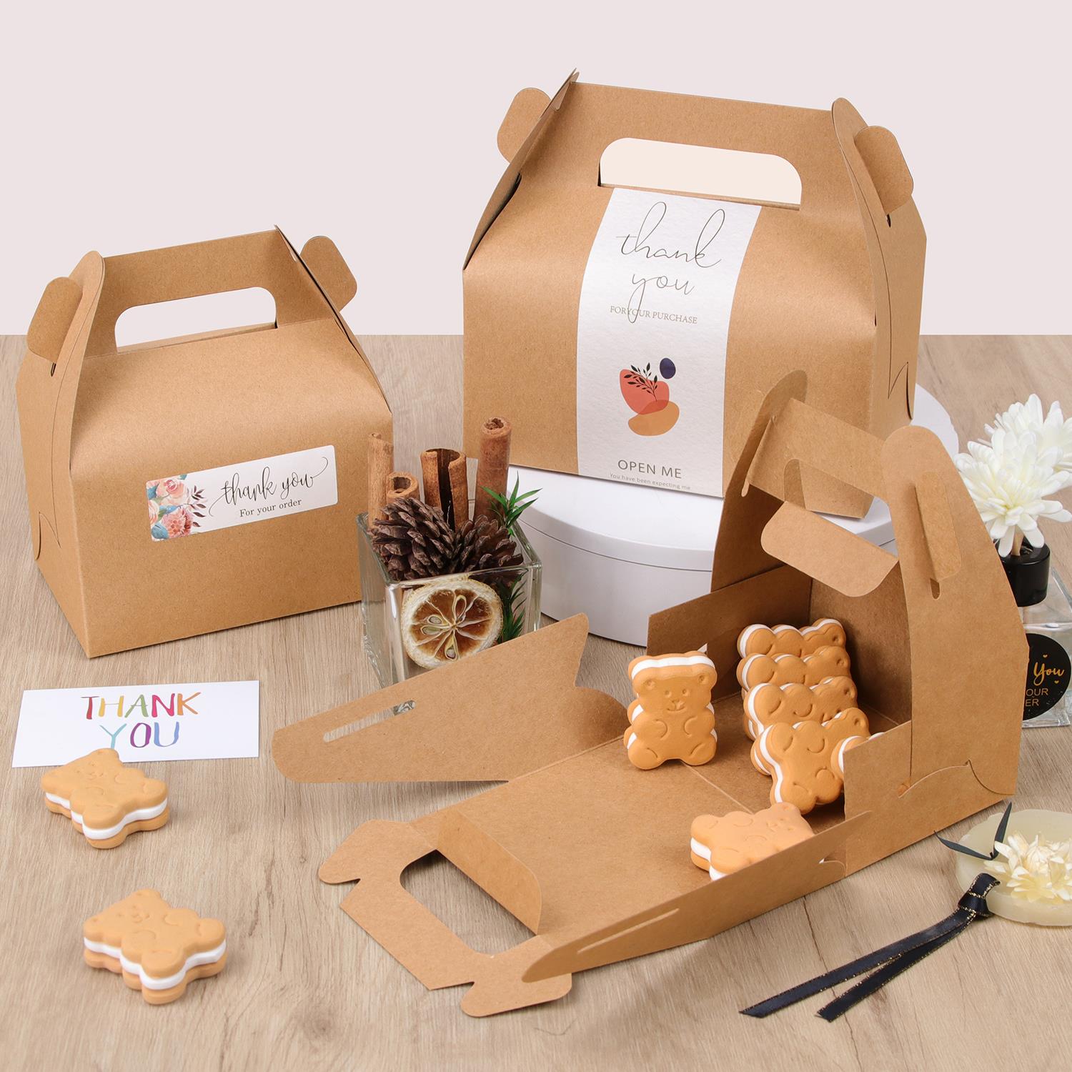 Customized Kcraft Paper Folding Cake Box With Window Gift Box and ISO9001 Certified