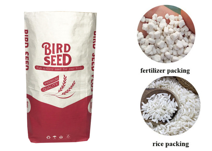 Double Layer Multiwall Kraft Paper Bags For Cat Litter Animal Feed Packaging