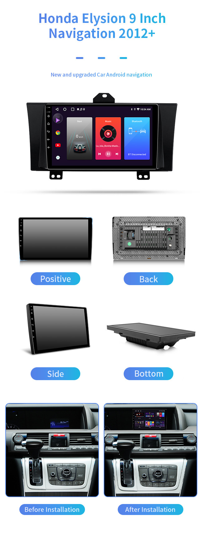 For Honda Elysion 2012+ Hd Large Screen Car Computer Bluetooth Car Navigation