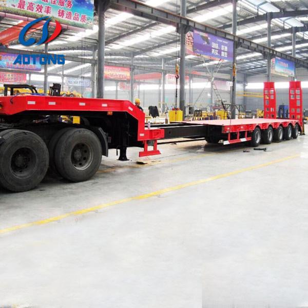 10m Hydraulic Mobile Trailer Telescopic Low Bed Semi Truck Trailer with 12R22.5