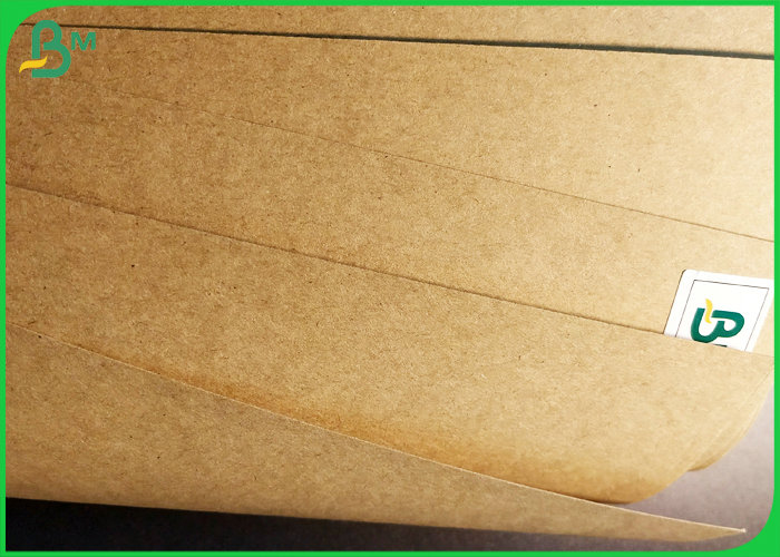 Strong Strength Recycled Pulp Brown Kraft Paper Roll For Making Gift Boxes