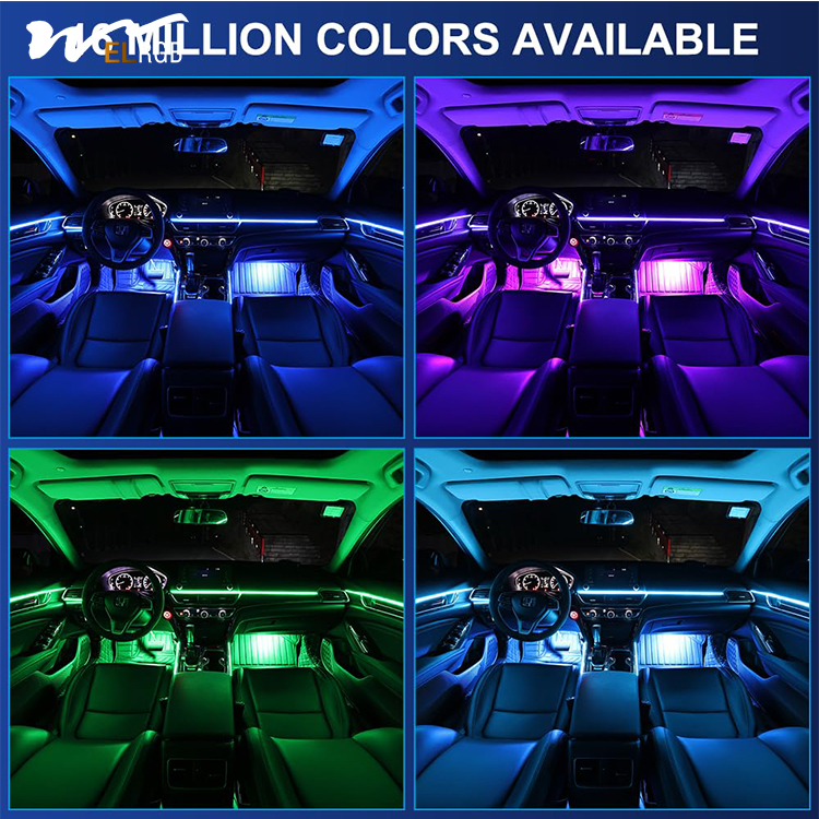 LED Car Strip Lights Multicolor Interior Lighting Kit 16 Million Colors 5 in 1 APP