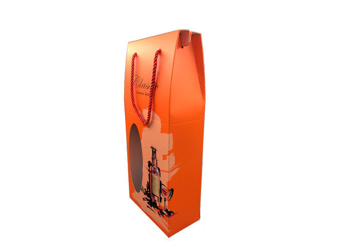 Portable Red Wine Gift Box Packaging , Christmas Wine Bottle Gift Boxes