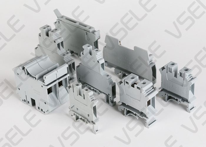 DIN Rail Screw Din Rail Fuse Holder Terminal Blocks UK5 HESI Gray Connector