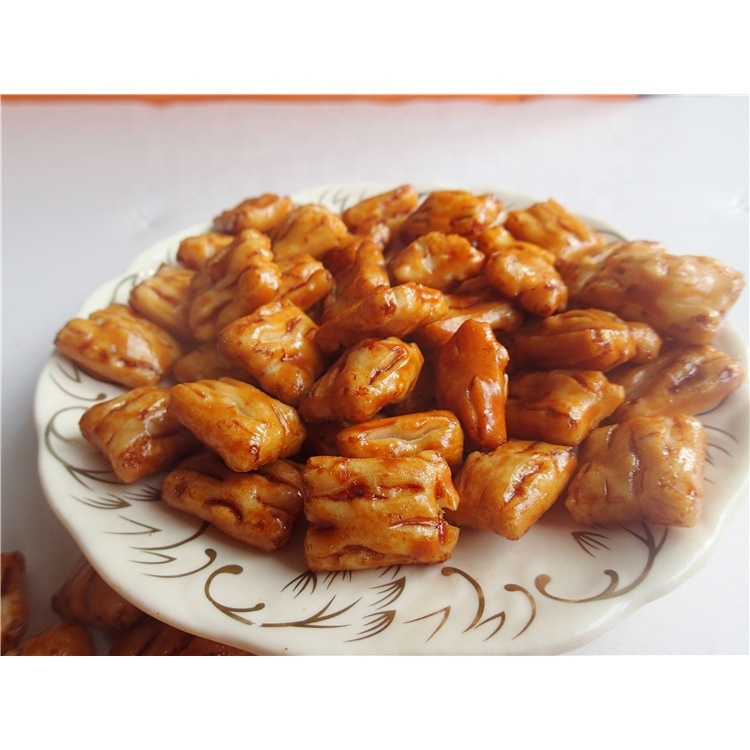 Semi Soft Fried Rice Crackers Modified Starch Soy Sauce Rice Crackers