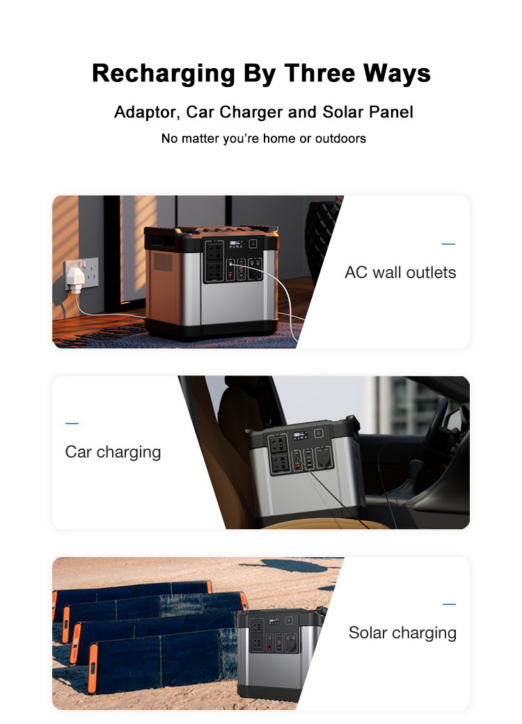 DC USB Output 1000W 2000W Rechargeable Portable Power Bank