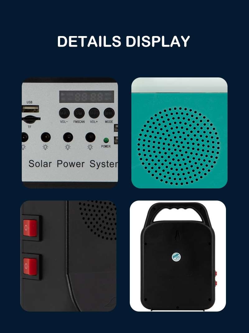 Camping Portable Solar Kit With Charger Light Radio Home Energy System