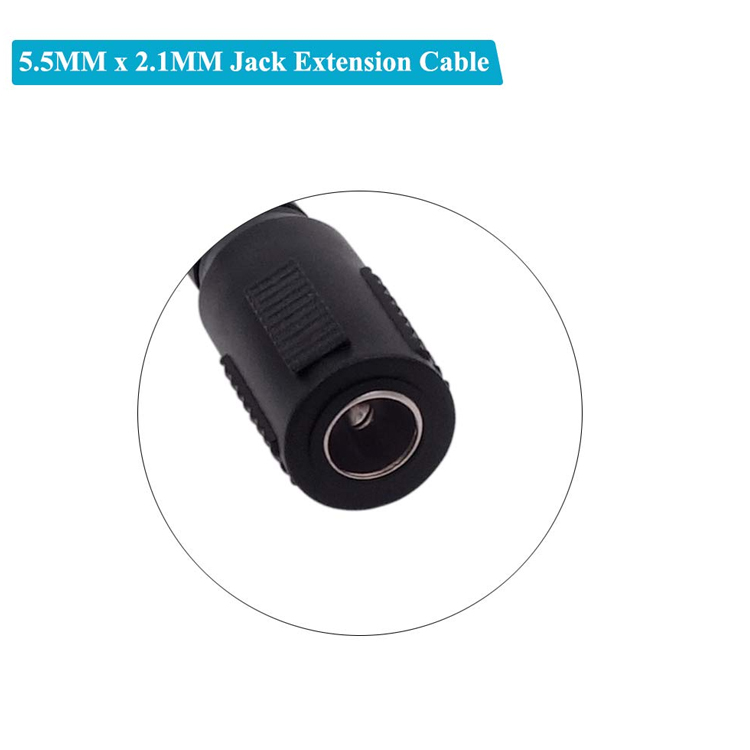 90 Degree Angle Male to Female Connector 5.5x2.1mm Barrel Jack DC Power Extension Cable