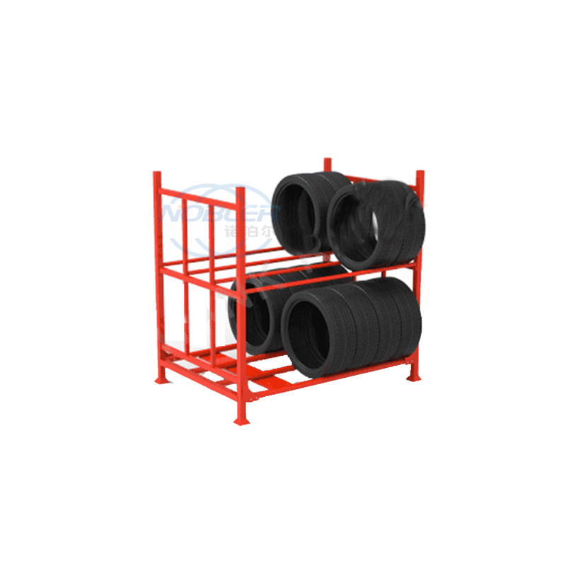 Warehouse Metal Coated Anti Corrosion Stacking Truck Tire Storage Rack Detachable