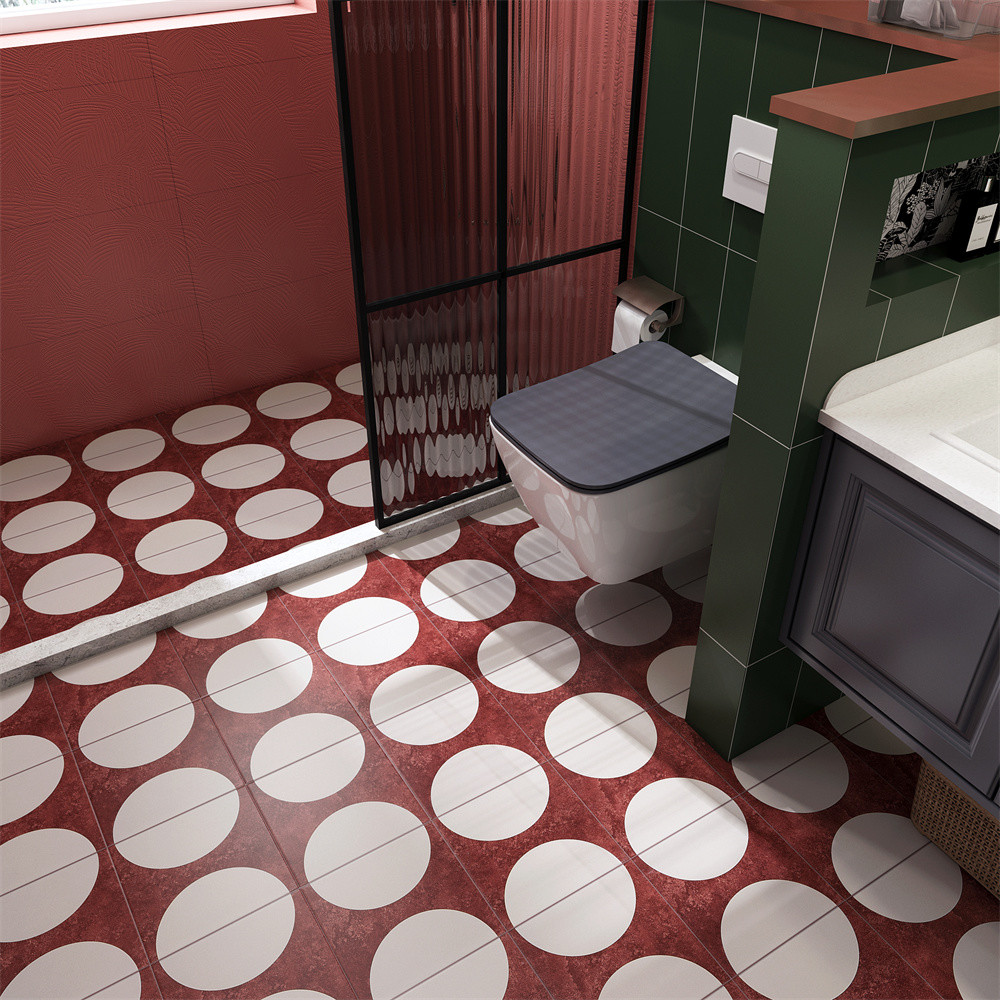 Red And Beige 20x20cm Inside Wall Ceramic Rustic Tile And Firebrick Tiles For Bathroom And Living Room