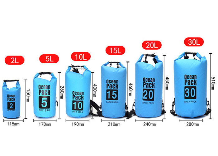 Roll Top 10 Liter Dry Bag Backpack Small Waterproof For Camping