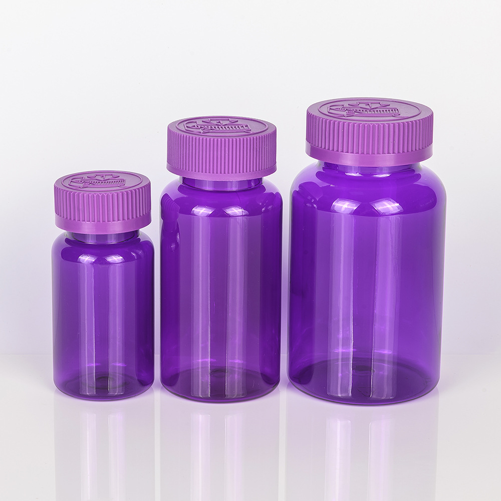 Highly Customized Luxury Black Frost Pill Bottle Capsule Bottle Green Plastic Vitamin Medicine Bottle Personal Care Packaging With Screw Cap