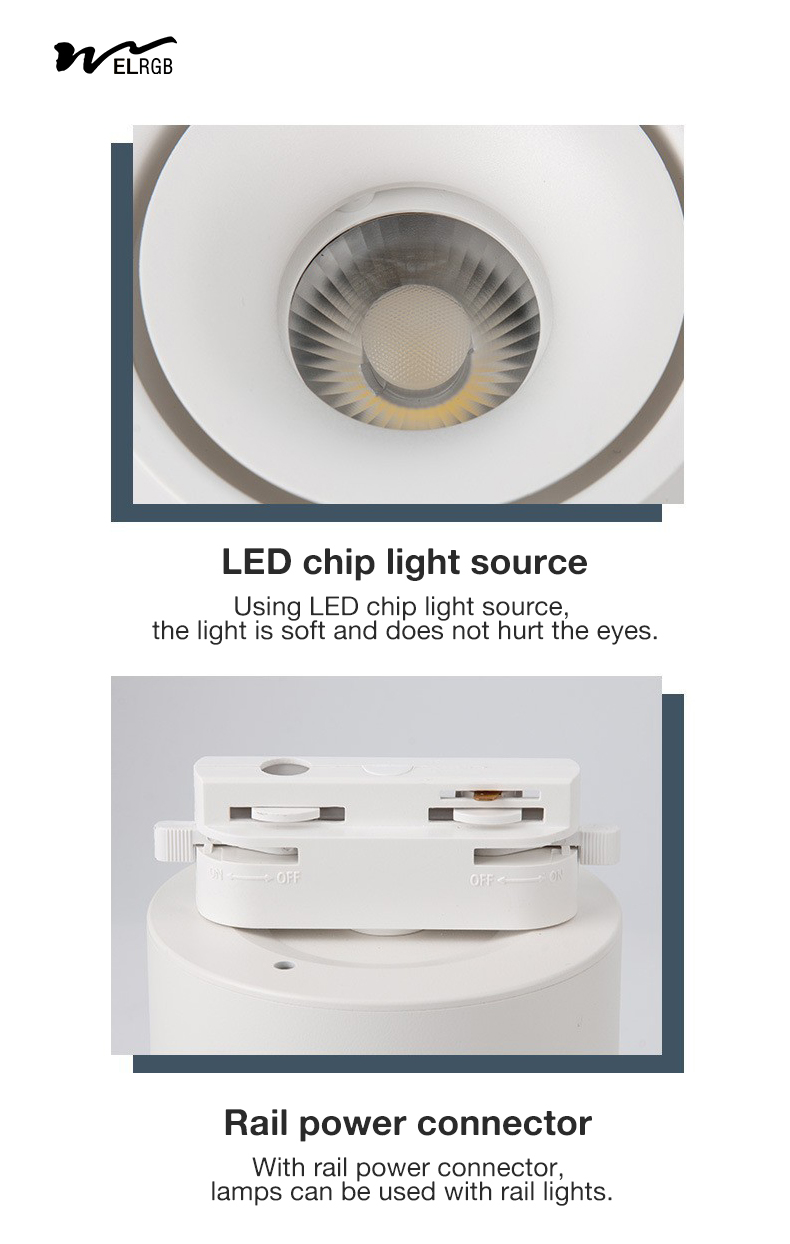Remote Control Switch Mode LED Cylindrical COB Open-Mounted Downlights for Smart Home