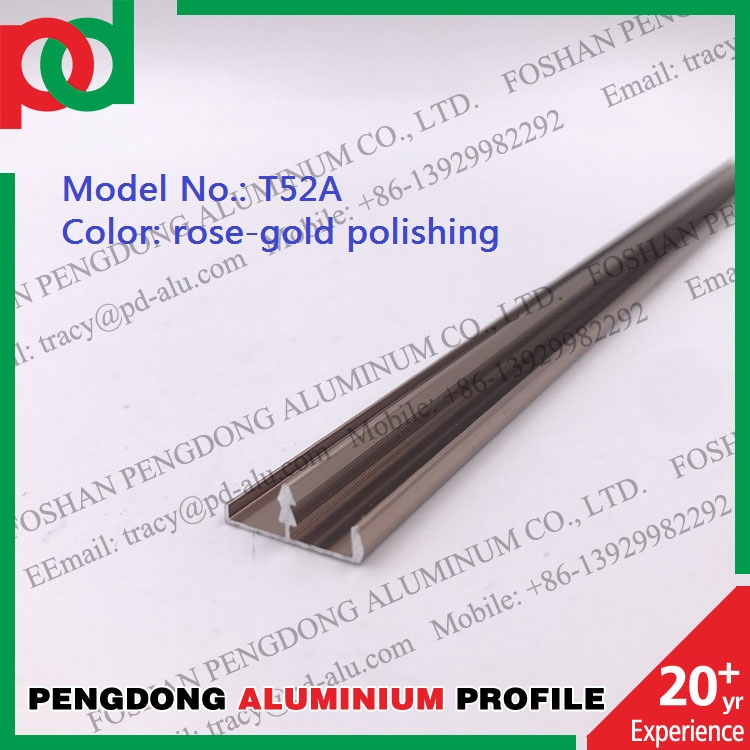 6063 Series T Shape Aluminium Trim Profiles For Cabinet And Floor
