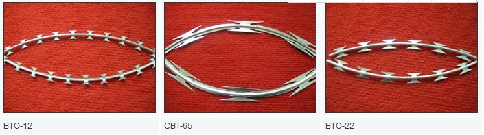 Electric Galvanized Barbed BTO 22 Razor Wire Security Razor Wire Fencing