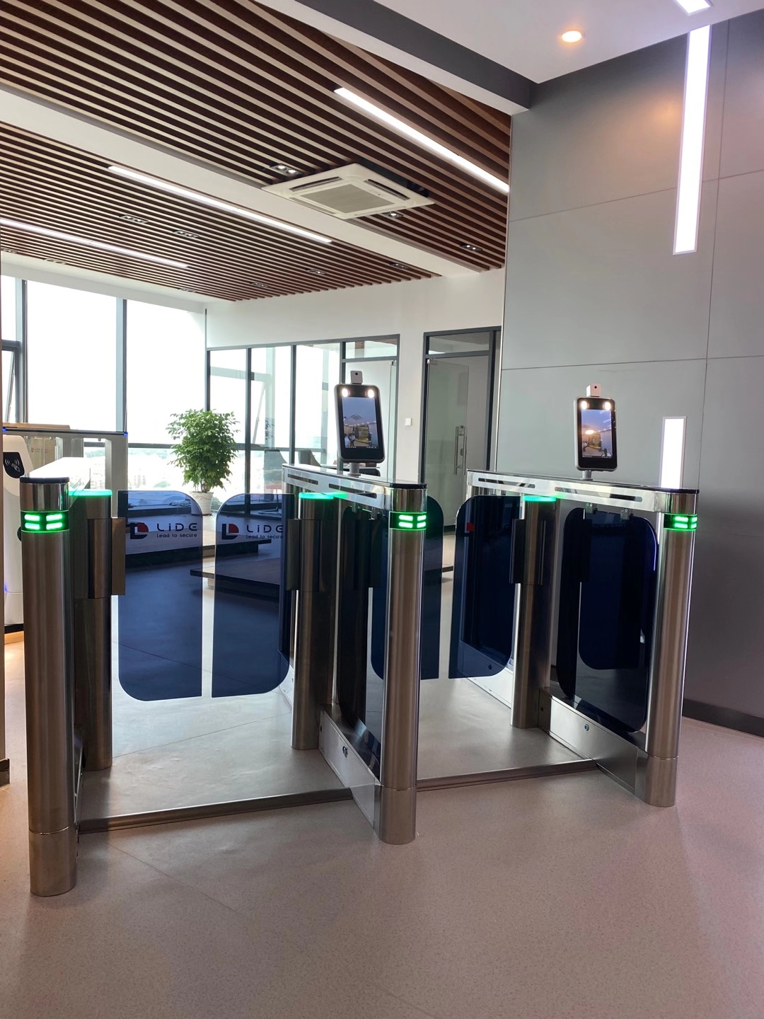 Office Building Swing Barrier Turnstile Small Size Optical Swing Turnstile