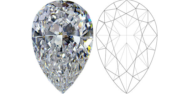 Pear Cut Colorless Laboratory Grown Untreated CVD White Diamonds 1-1.99ct IGI Certified