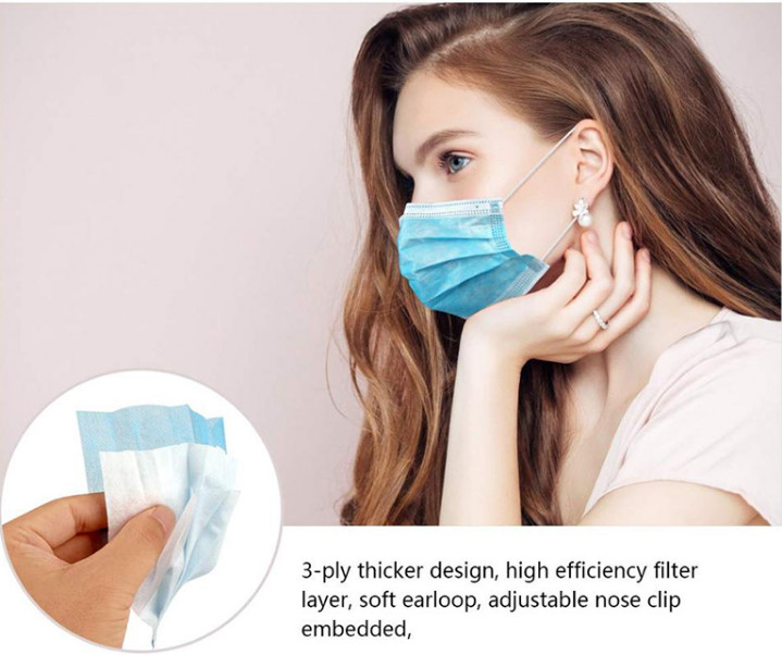 Factory Direct Sold CE Approved 3Ply Ear Loop & Tie On Disposable Surgical Face Mask