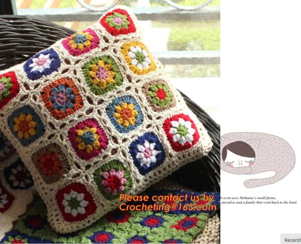 Crochet bed pillow Daisy hand-woven cushion covers Decorative Cushion flower