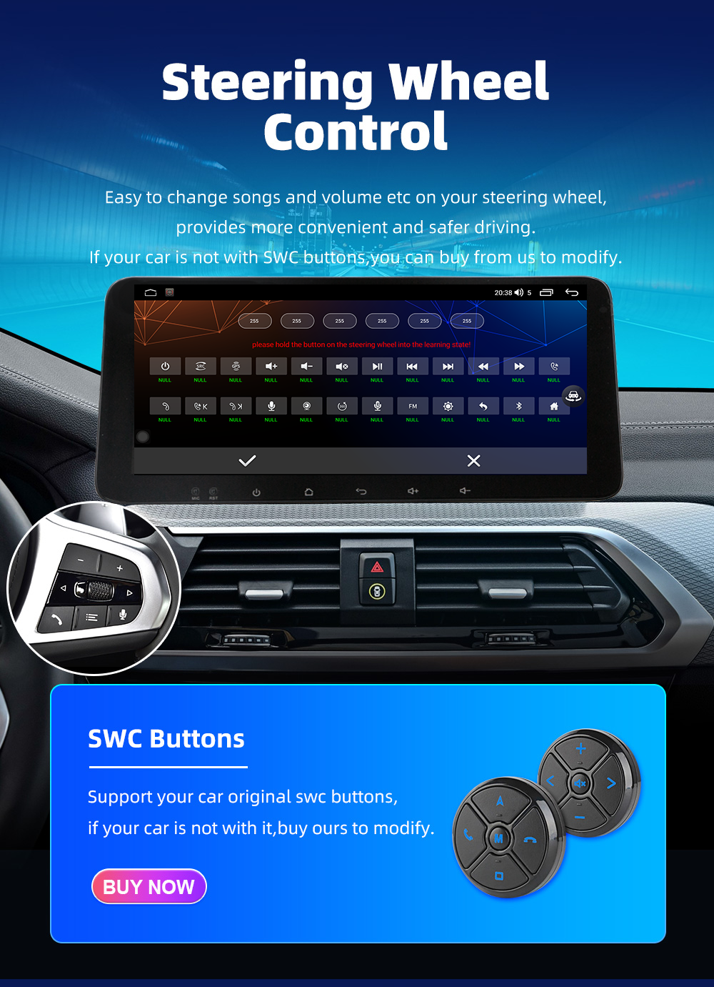 10.33 inch Universal Car Multimedia System with 4 64GB Storage and Android 11 12