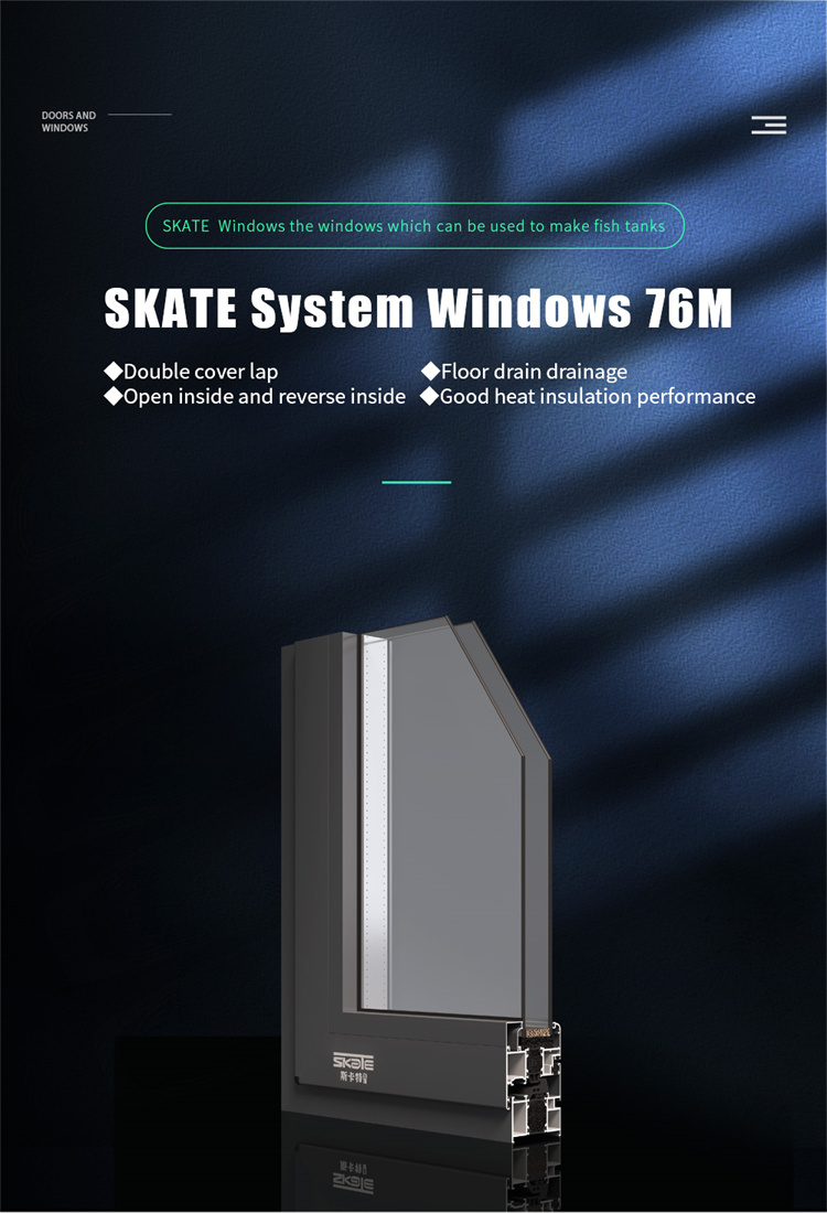 Custom Design Villa French Glass Windows with 35dB Sound Insulation and 14 Sealing Layers
