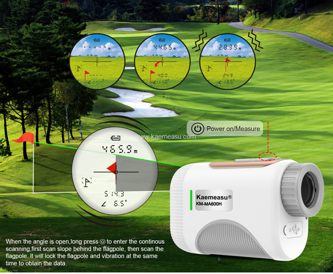kaemeasu Mini Laser Rangefinder Rechargeable Golf Range Finder With Magnetic Adsorption MA1000