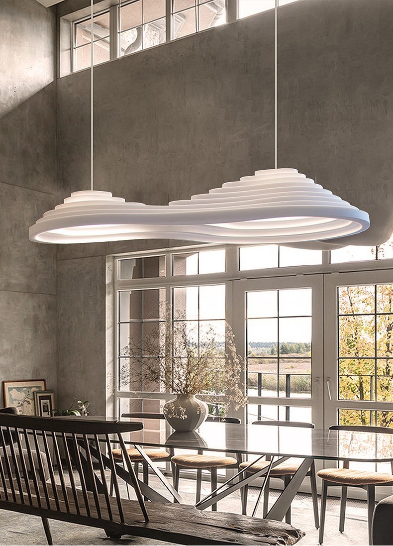 Postmodern Minimalist White chandeliers Resin Design Living Room wabi sabi chandelier(WH-MI-395)
