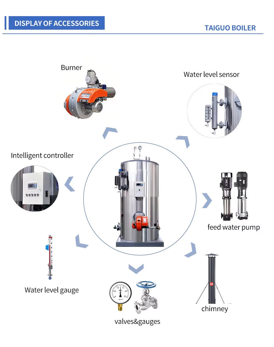 200kg vertical small gas Steam generator thermal efficiency high floor space small factory price