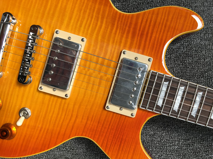 Custom Shop Vintage one piece body and neck lp guitar Double Cut Body ES Electric Guitarra Left Handed Custom Available