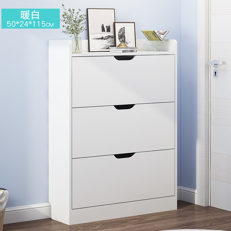 Eco Friendly White W24cm Modern Entryway Shoe Cabinet For Livingroom