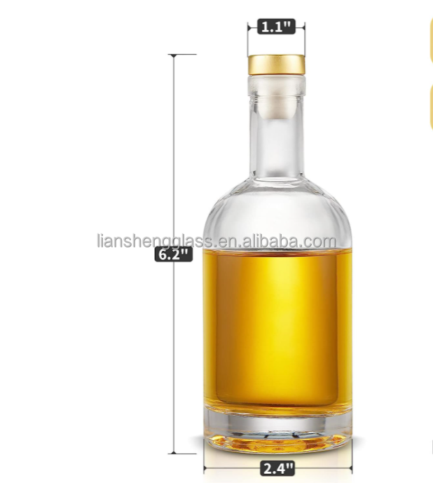Glass Wine Bottles Vodka Whisky Glass Bottles With Cork from 375ml 500ml 700ml 750ml