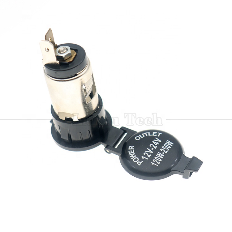 12v 24v Waterproof Gap Car Cigarette Lighter Female Socket Power Charger Adapter for Motorcycle