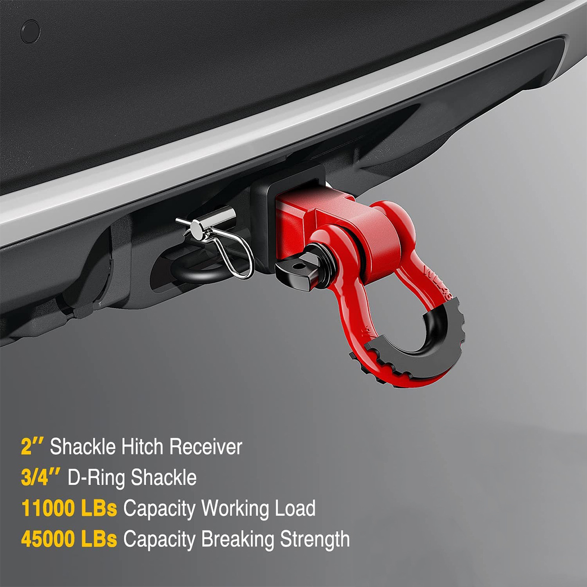 Trailer Hitch Lock For Stainless Steel Shackle Hitch Receiver And 3/4" Bow Shackle