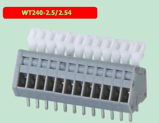 WT240-2.5/2.54 pcb spring type terminal block, spacing 2.5/2.54, factory direct sales