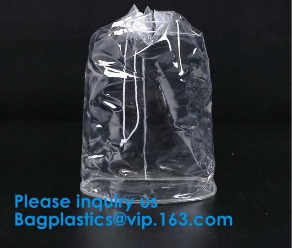 PVC Transparent Drawstring Bag For Sports Cloth,Promotional Transparent PVC