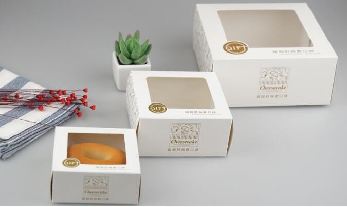 Wholesale custom Paper Cookies packing Cake Box with PVC window,Wholesale Plastic Square Birthday Wedding Packaging Clea