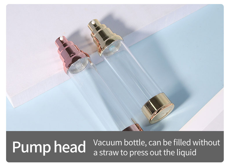 Round Shape Airless Cosmetic Pump Bottle 20ml 30ml 50ml 100ml Plastic Luxury Lotion Bottle