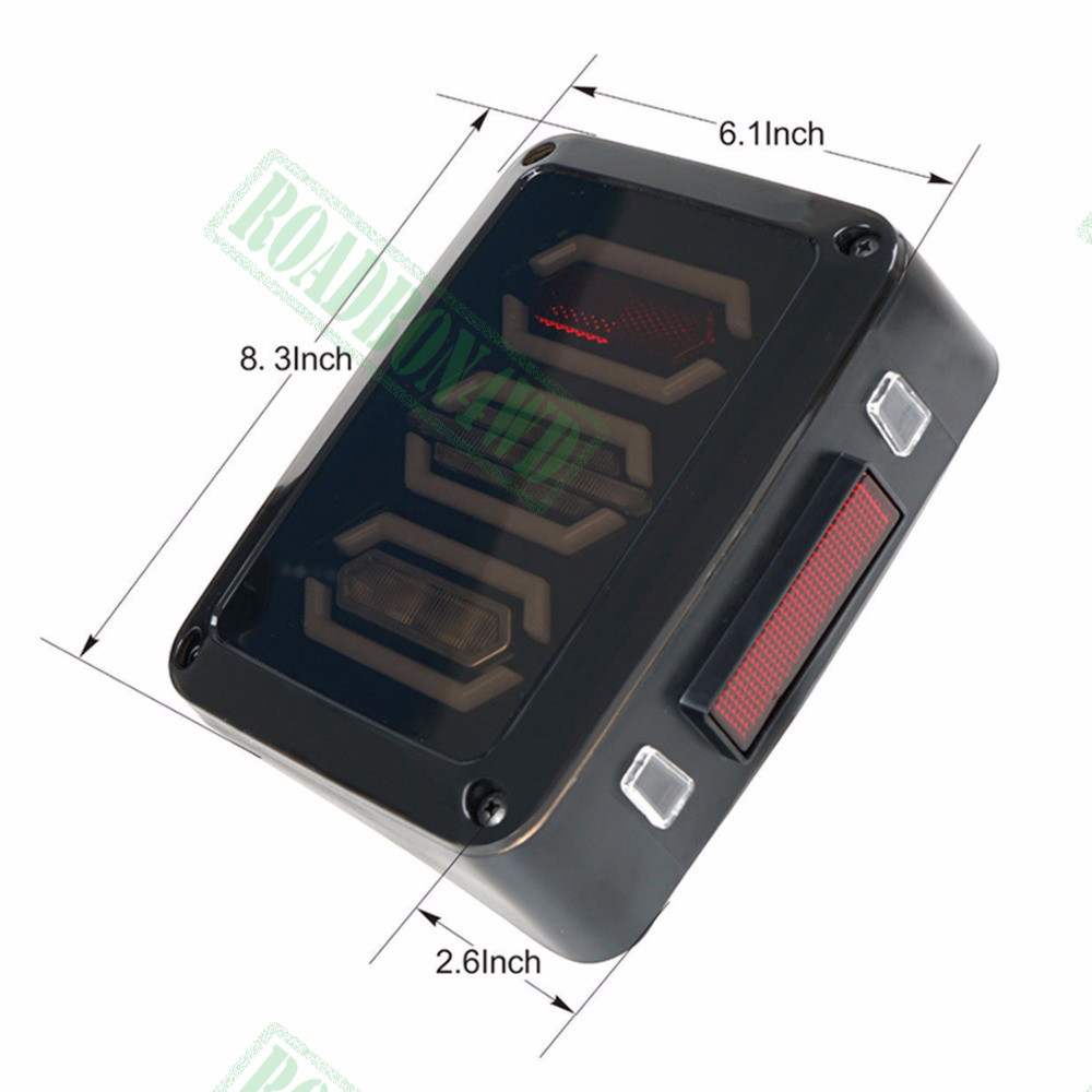 Jeep Wrangler JK 07+ LED Tail Lights Rear Brake Reverse Turn Signal Tail Lamps Clear Lens Fits for Jeep JK