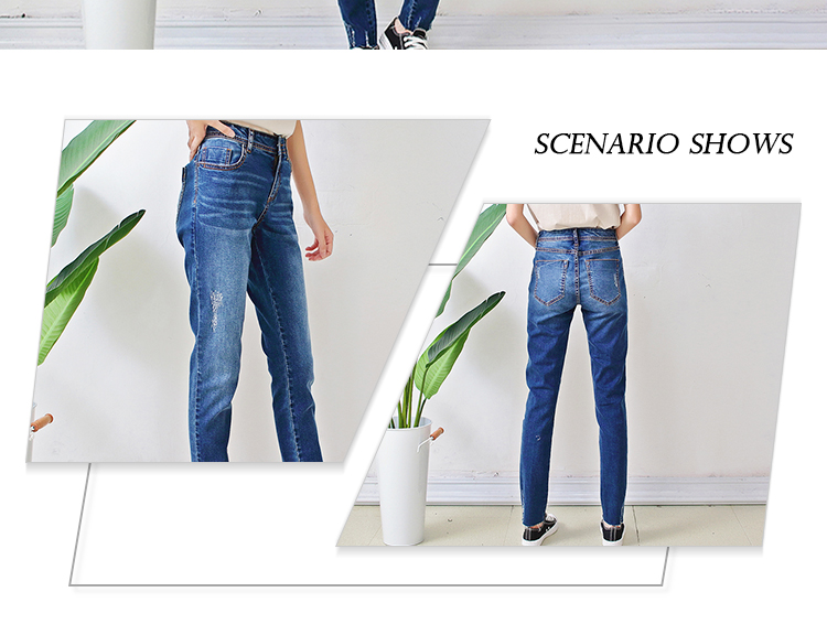 Casual Dark Blue Skinny Girl Jeans , Tight Skinny Jeans For Womens Long Pattern