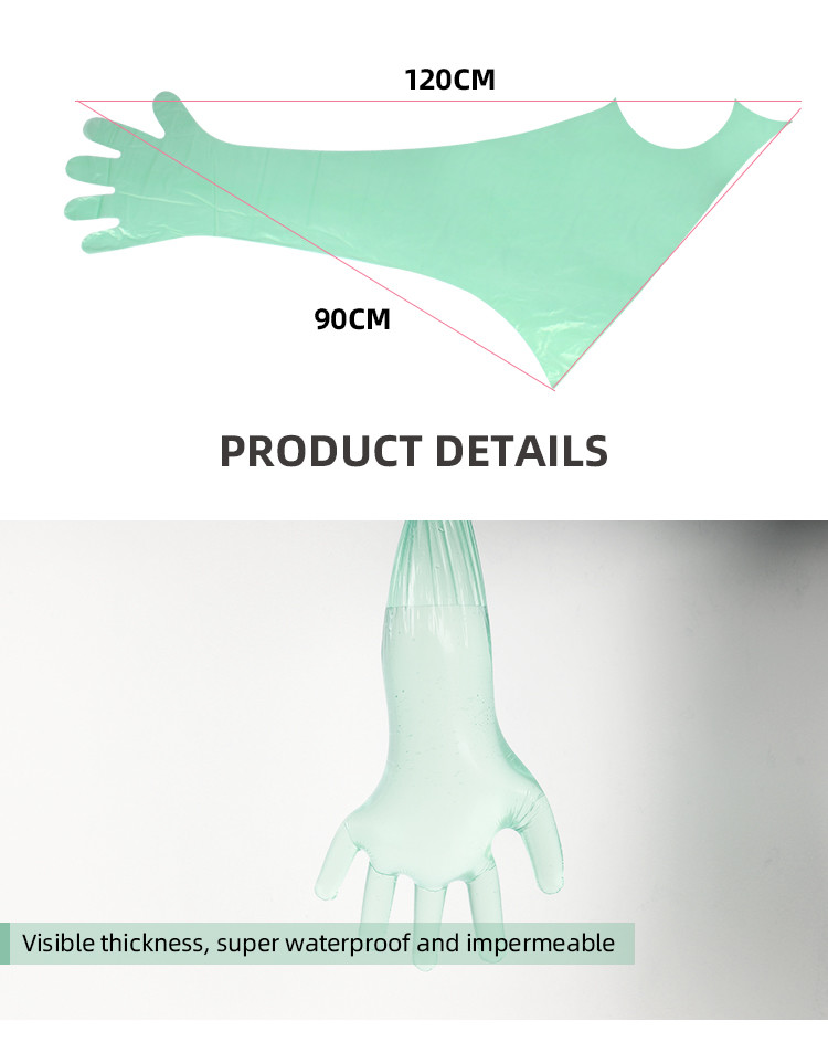Tear Resistant Disposable Veterinary Long Ambidextrous Gloves With 35.4 Inches Extended Arm Length