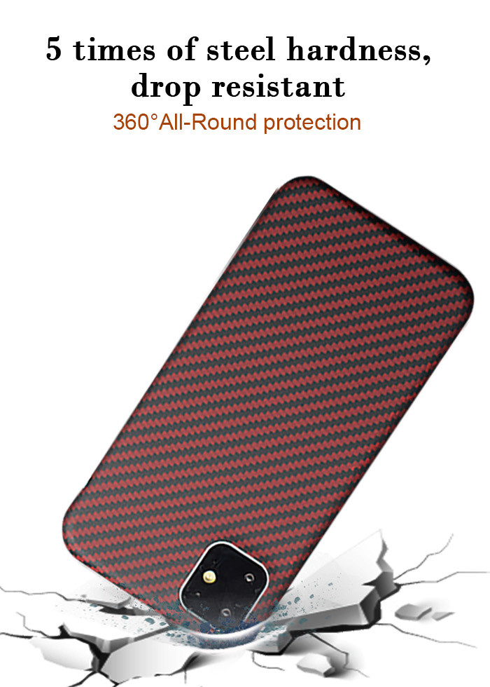 Red And Black Color Dustproof Real Aramid Fiber Kevlar iPhone 12 Case