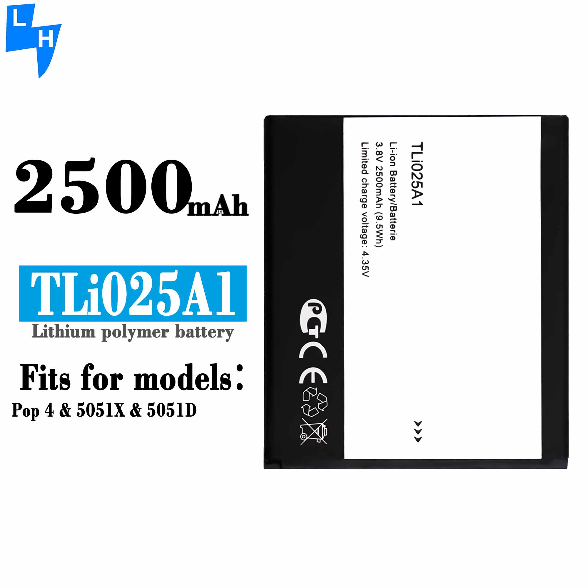 RECHARGABLE Li-ion Battery for Alcatel POP4 5051X 5051D High Capacity and Performance