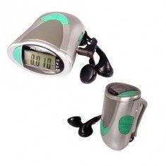 ABS FM Radio Pedometer with Time Display Digiwalker Pedometers