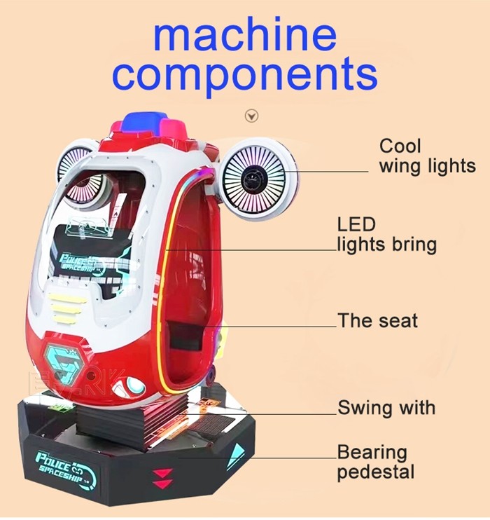 150Kg Police Space Ship Electronic Games Playground Equipment Kiddie Ride